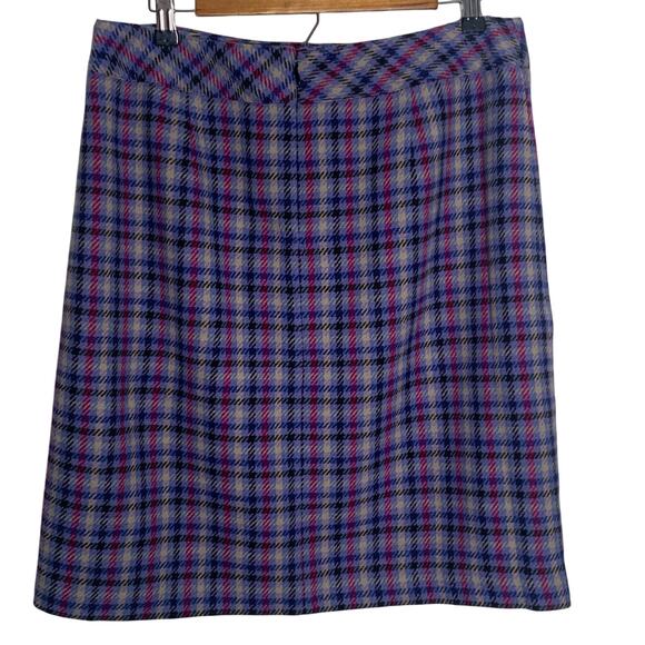 Talbots Skirt Women's Size 10 Wool Blend Scottish Tartan Lined Colorful Back Zip - Picture 2 of 8